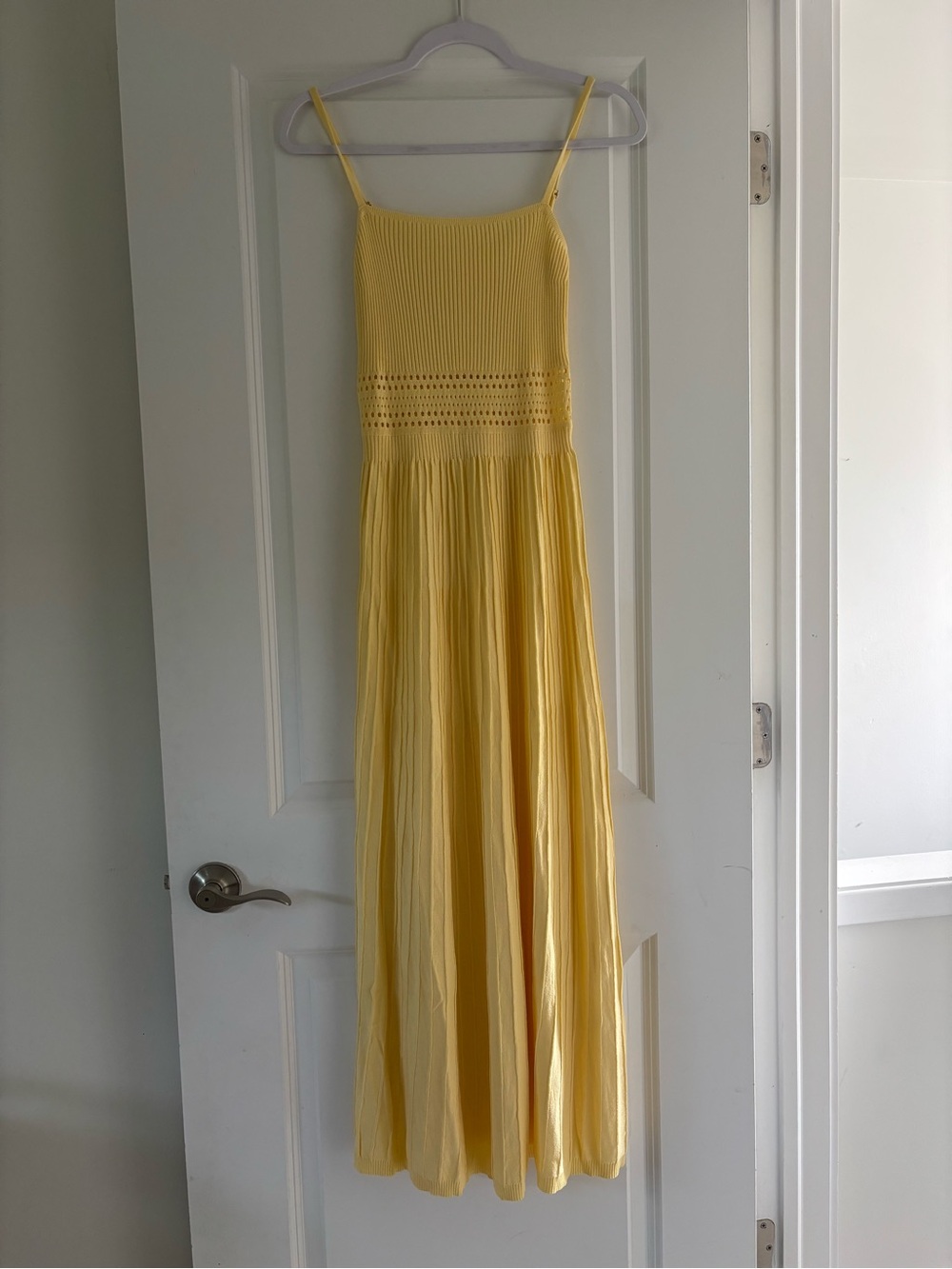 Commense Yellow Spaghetti-Strap Maxi Dress